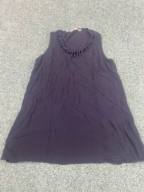 Soft Surroundings Navy Braided-Neck Tank